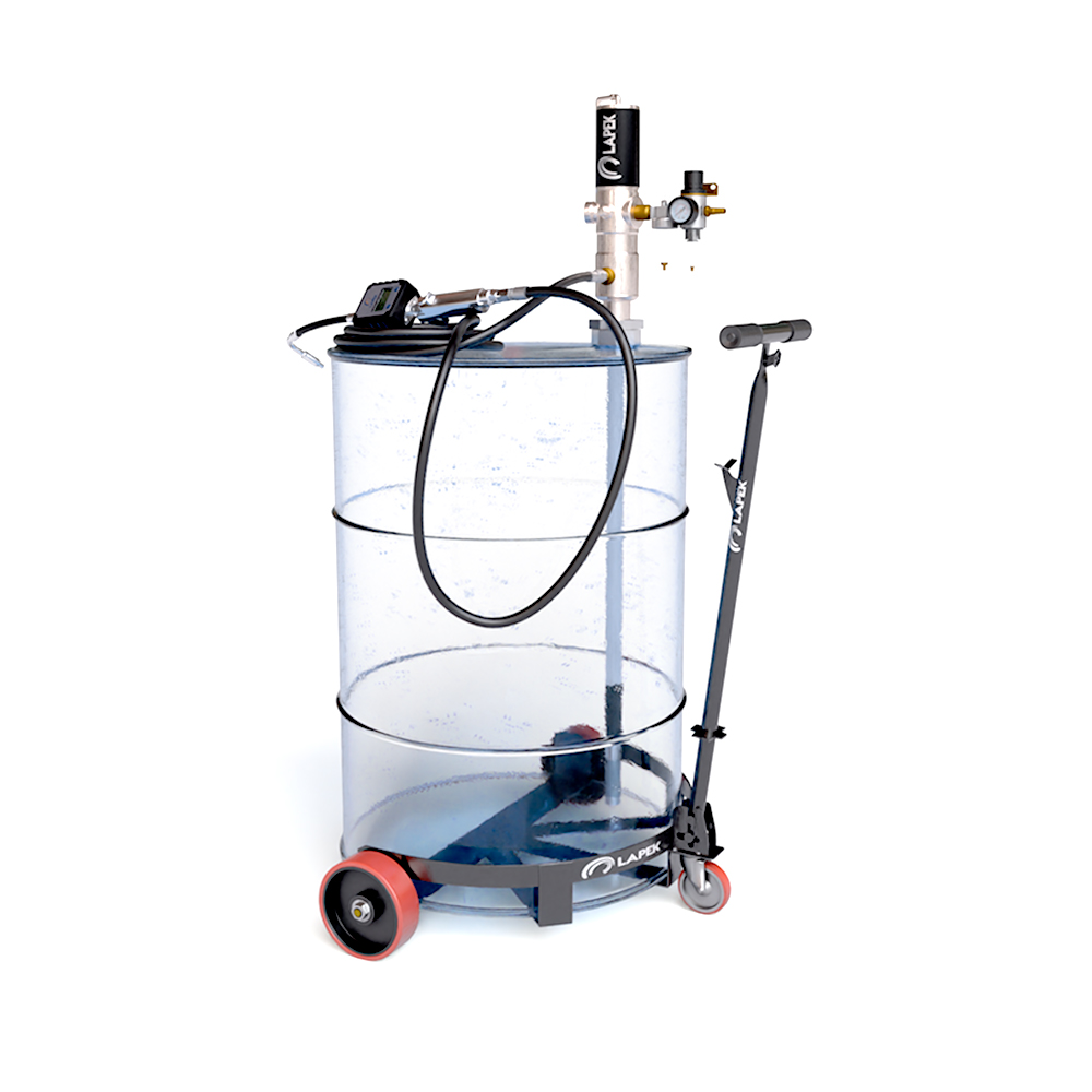 LPK-OL-M1-C – Kit Completo para Lubrificação de Óleo Lapek com Propulsora Pneumática e Medidor Digital e Carrinho para Transporte